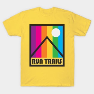 Run Trails Retro Vintage Rainbow Mountains T-Shirt